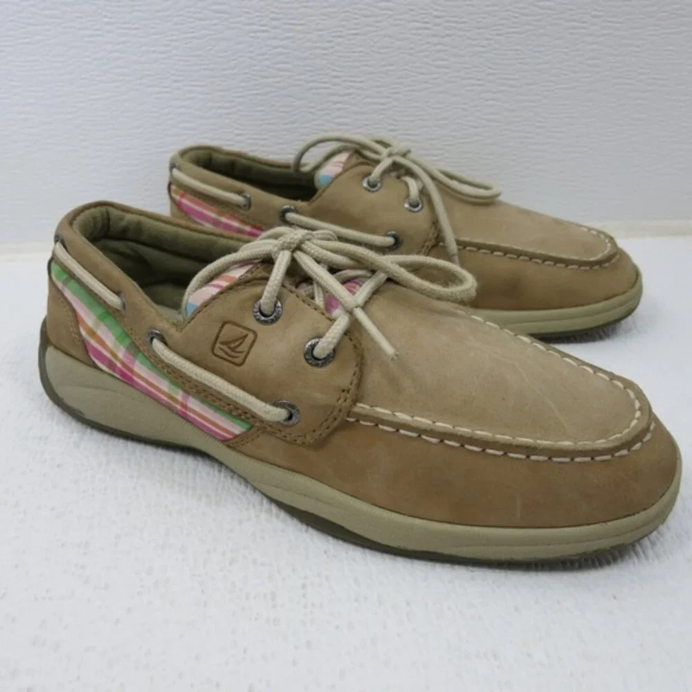 Sperry Top -Sider Intrepid Nubuck Leather and Cloth Uppers Deck Shoes 4.5